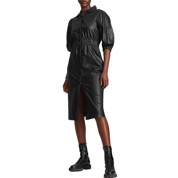 All Saints | Dresses | Allsaints Womens Osa Leather Mini Dress Us 6 Uk  Black Nwt 499 | Poshmark